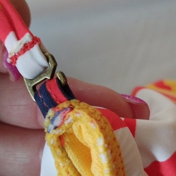 Hobie Womens Orange Floral Bloomy Daze Bandeau Bikini Swim Top, Size Large - Picture 9 of 12